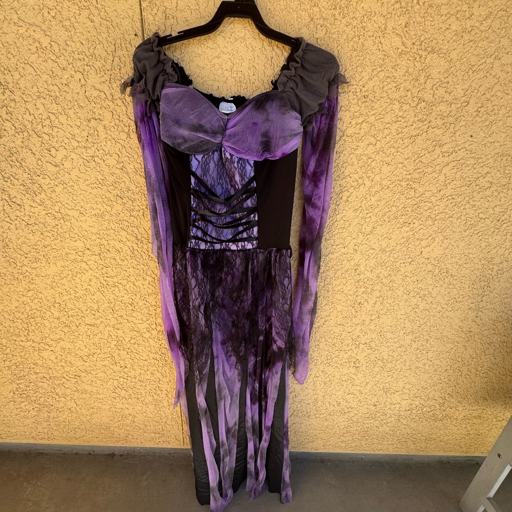 Witch costume with Purple and Black Witch Hat